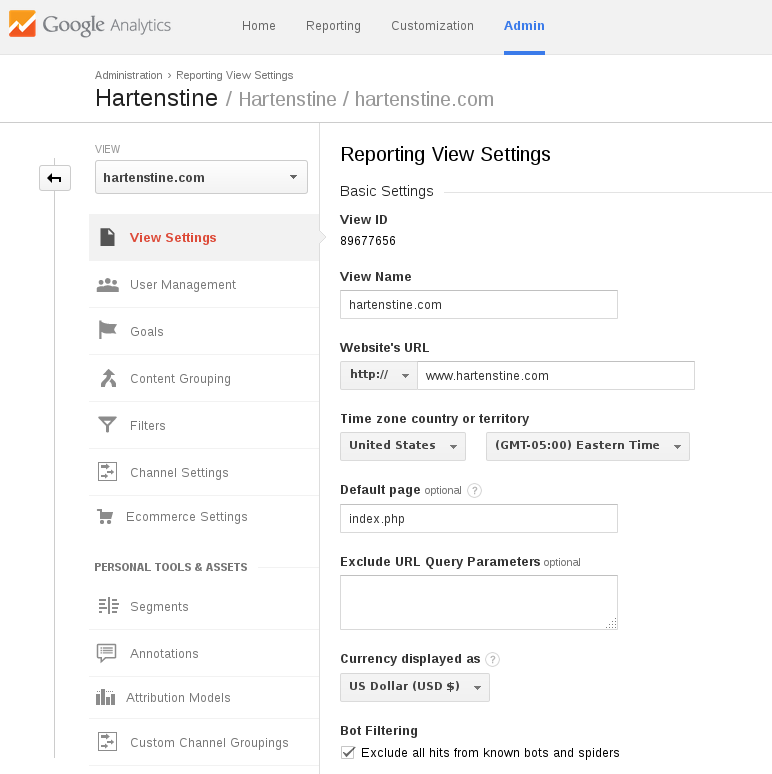 google analytics bot filtering setting